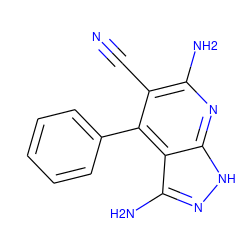 N#Cc1c(N)nc2[nH]nc(N)c2c1-c1ccccc1 ZINC000005974722