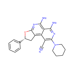 N#Cc1c(N2CCCCC2)nc(N)c2c(N)nc3c(c12)C[C@H](c1ccccc1)O3 ZINC000023935300