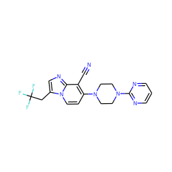 N#Cc1c(N2CCN(c3ncccn3)CC2)ccn2c(CC(F)(F)F)cnc12 ZINC000045349950