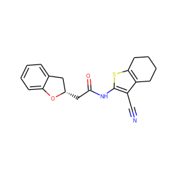 N#Cc1c(NC(=O)C[C@H]2Cc3ccccc3O2)sc2c1CCCC2 ZINC000073295790