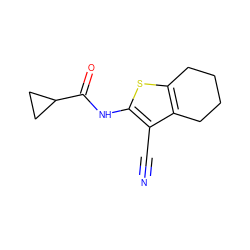 N#Cc1c(NC(=O)C2CC2)sc2c1CCCC2 ZINC000000067618