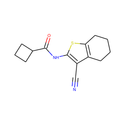 N#Cc1c(NC(=O)C2CCC2)sc2c1CCCC2 ZINC000069086692