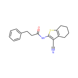 N#Cc1c(NC(=O)CCc2ccccc2)sc2c1CCCC2 ZINC000000244954