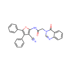 N#Cc1c(NC(=O)Cn2cnc3ccccc3c2=O)oc(-c2ccccc2)c1-c1ccccc1 ZINC000002867168