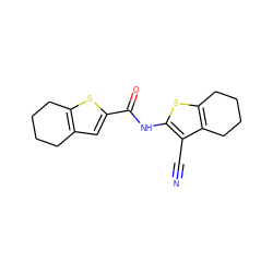 N#Cc1c(NC(=O)c2cc3c(s2)CCCC3)sc2c1CCCC2 ZINC000003393210