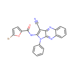 N#Cc1c(NC(=O)c2ccc(Br)o2)n(-c2ccccc2)c2nc3ccccc3nc12 ZINC000002286296