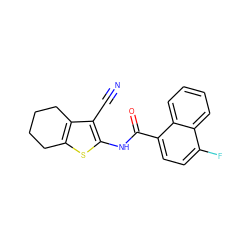 N#Cc1c(NC(=O)c2ccc(F)c3ccccc23)sc2c1CCCC2 ZINC000028821917