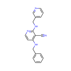 N#Cc1c(NCc2ccccc2)ccnc1NCc1cccnc1 ZINC000035938072