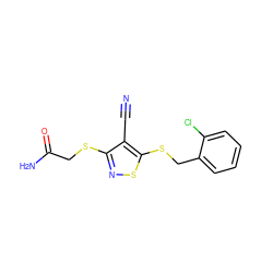 N#Cc1c(SCC(N)=O)nsc1SCc1ccccc1Cl ZINC000002185950