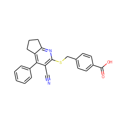 N#Cc1c(SCc2ccc(C(=O)O)cc2)nc2c(c1-c1ccccc1)CCC2 ZINC000004620233