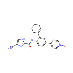 N#Cc1c[nH]c(C(=O)Nc2ccc(-c3cc[n+]([O-])cc3)cc2C2=CCCCC2)n1 ZINC000053296414