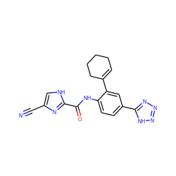 N#Cc1c[nH]c(C(=O)Nc2ccc(-c3nnn[nH]3)cc2C2=CCCCC2)n1 ZINC000103285591