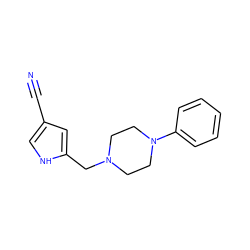 N#Cc1c[nH]c(CN2CCN(c3ccccc3)CC2)c1 ZINC000013443856