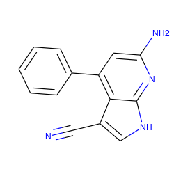 N#Cc1c[nH]c2nc(N)cc(-c3ccccc3)c12 ZINC000219690186