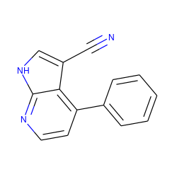 N#Cc1c[nH]c2nccc(-c3ccccc3)c12 ZINC001239467962