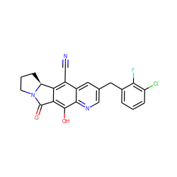 N#Cc1c2c(c(O)c3ncc(Cc4cccc(Cl)c4F)cc13)C(=O)N1CCC[C@@H]21 ZINC000653895406