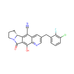 N#Cc1c2c(c(O)c3ncc(Cc4cccc(Cl)c4F)cc13)C(=O)N1CCC[C@H]21 ZINC000653891068