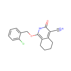 N#Cc1c2c(c(OCc3ccccc3Cl)[nH]c1=O)CCCC2 ZINC000073168278