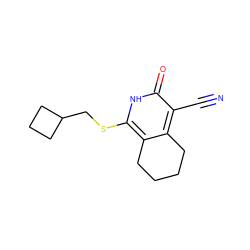 N#Cc1c2c(c(SCC3CCC3)[nH]c1=O)CCCC2 ZINC000073168281