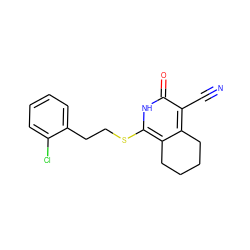 N#Cc1c2c(c(SCCc3ccccc3Cl)[nH]c1=O)CCCC2 ZINC000073168274