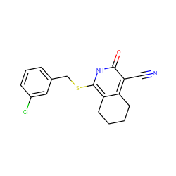 N#Cc1c2c(c(SCc3cccc(Cl)c3)[nH]c1=O)CCCC2 ZINC000073129767