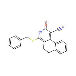 N#Cc1c2c(c(SCc3ccccc3)[nH]c1=O)CCc1ccccc1-2 ZINC000073160355