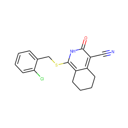 N#Cc1c2c(c(SCc3ccccc3Cl)[nH]c1=O)CCCC2 ZINC000073141434