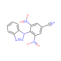 N#Cc1cc([N+](=O)[O-])c(-n2nnc3ccccc32)c([N+](=O)[O-])c1 ZINC000002192878