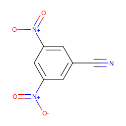 N#Cc1cc([N+](=O)[O-])cc([N+](=O)[O-])c1 ZINC000001668454