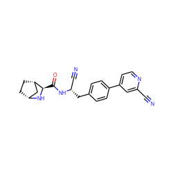 N#Cc1cc(-c2ccc(C[C@@H](C#N)NC(=O)[C@H]3N[C@@H]4CC[C@H]3C4)cc2)ccn1 ZINC000221939993