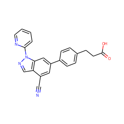 N#Cc1cc(-c2ccc(CCC(=O)O)cc2)cc2c1cnn2-c1ccccn1 ZINC001772631606