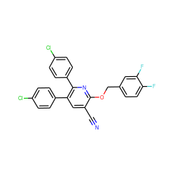 N#Cc1cc(-c2ccc(Cl)cc2)c(-c2ccc(Cl)cc2)nc1OCc1ccc(F)c(F)c1 ZINC000028129620