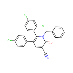 N#Cc1cc(-c2ccc(Cl)cc2)c(-c2ccc(Cl)cc2Cl)n(Cc2ccccc2)c1=O ZINC000028121892