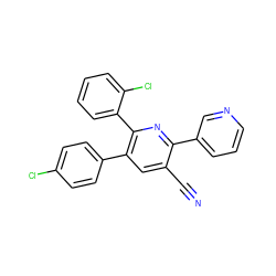 N#Cc1cc(-c2ccc(Cl)cc2)c(-c2ccccc2Cl)nc1-c1cccnc1 ZINC000028903059