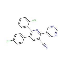 N#Cc1cc(-c2ccc(Cl)cc2)c(-c2ccccc2Cl)nc1-c1cncnc1 ZINC000028903071