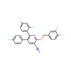 N#Cc1cc(-c2ccc(F)cc2)c(-c2ccc(F)cc2F)nc1OCc1ccc(F)c(F)c1 ZINC000028137768