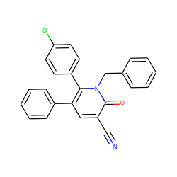 N#Cc1cc(-c2ccccc2)c(-c2ccc(Cl)cc2)n(Cc2ccccc2)c1=O ZINC000028340772