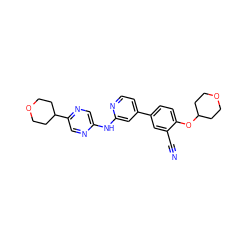 N#Cc1cc(-c2ccnc(Nc3cnc(C4CCOCC4)cn3)c2)ccc1OC1CCOCC1 ZINC000146478201