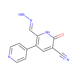 N#Cc1cc(-c2ccncc2)c(/C=N/N)[nH]c1=O ZINC000000006536