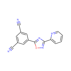 N#Cc1cc(C#N)cc(-c2nc(-c3ccccn3)no2)c1 ZINC000095552769