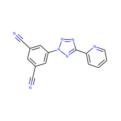 N#Cc1cc(C#N)cc(-n2nnc(-c3ccccn3)n2)c1 ZINC000028528734