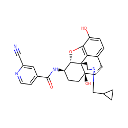 N#Cc1cc(C(=O)N[C@@H]2CC[C@@]3(O)[C@H]4Cc5ccc(O)c6c5[C@@]3(CCN4CC3CC3)[C@H]2O6)ccn1 ZINC000095571611