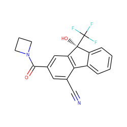 N#Cc1cc(C(=O)N2CCC2)cc2c1-c1ccccc1[C@]2(O)C(F)(F)F ZINC000144722260