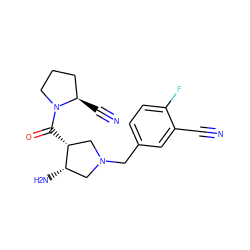 N#Cc1cc(CN2C[C@H](N)[C@H](C(=O)N3CCC[C@H]3C#N)C2)ccc1F ZINC000028955095