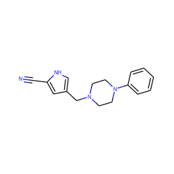 N#Cc1cc(CN2CCN(c3ccccc3)CC2)c[nH]1 ZINC000013443859