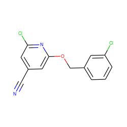 N#Cc1cc(Cl)nc(OCc2cccc(Cl)c2)c1 ZINC000028571048