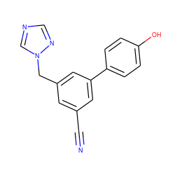 N#Cc1cc(Cn2cncn2)cc(-c2ccc(O)cc2)c1 ZINC000045372653