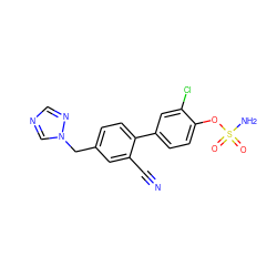 N#Cc1cc(Cn2cncn2)ccc1-c1ccc(OS(N)(=O)=O)c(Cl)c1 ZINC000045358976