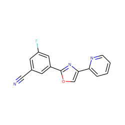 N#Cc1cc(F)cc(-c2nc(-c3ccccn3)co2)c1 ZINC000095557165