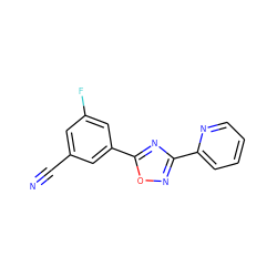 N#Cc1cc(F)cc(-c2nc(-c3ccccn3)no2)c1 ZINC000095554357